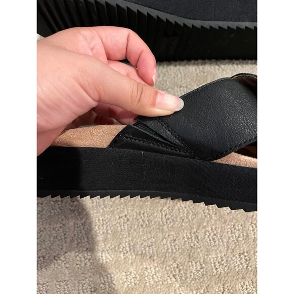 Vionic Hayden Black Leather Wedge Slide Sandals size 7.5 - Picture 5 of 10